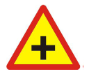 hình ảnh traffic: giao thông; biển báo giao thông; biển báo nguy hiểm, Để báo trước sắp đến nơi giao nhau cùng mức của các tuyến đường cùng cấp (không có đường nào ưu tiên) trên cùng một mặt bằng phải đặt biển số 205